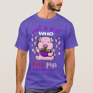 Gewoon een meisje dat houdt van varkens die varken t-shirt