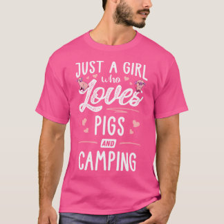 Gewoon een meisje dat houdt van varkens en kampere t-shirt