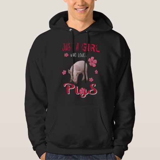 Gewoon een meisje dat houdt van varkens Luipaard B Hoodie (Voorkant)