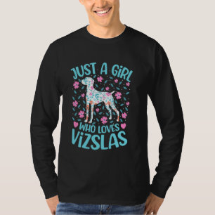 Gewoon een meisje dat houdt van Vizsla Floral vrou T-shirt