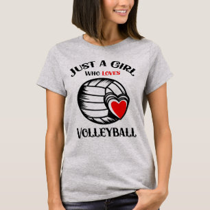 Gewoon een meisje dat houdt van volleybal, volleyb t-shirt