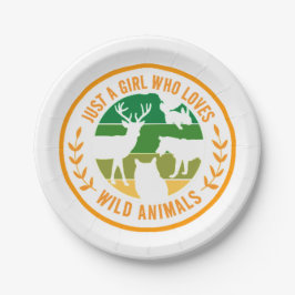 Gewoon een meisje dat houdt van wilde dieren cadea papieren bordje