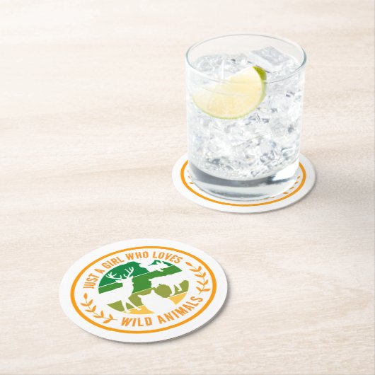 Gewoon een meisje dat houdt van wilde dieren cadea ronde kartonnen onderzetter (Insitu)