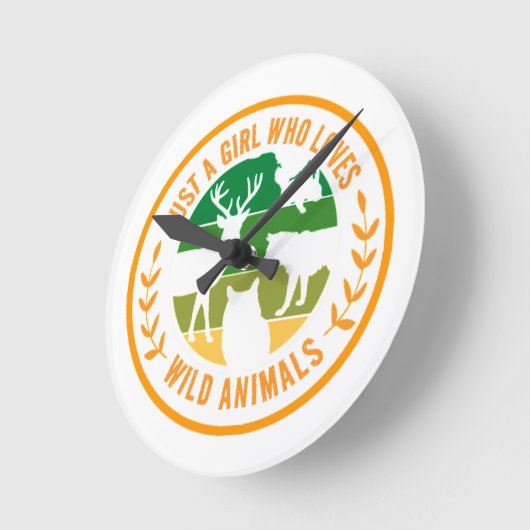 Gewoon een meisje dat houdt van wilde dieren cadea ronde klok (Hoek)