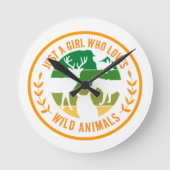 Gewoon een meisje dat houdt van wilde dieren cadea ronde klok (Voorkant)