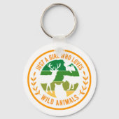 Gewoon een meisje dat houdt van wilde dieren cadea sleutelhanger (Voorkant)