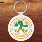 Gewoon een meisje dat houdt van wilde dieren cadea sleutelhanger (Voorkant)