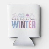 Gewoon een meisje dat houdt van winter Schattigee  Blikjeskoeler (Achterkant)