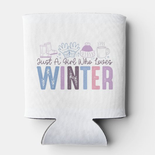 Gewoon een meisje dat houdt van winter Schattigee  Blikjeskoeler (Achterkant)