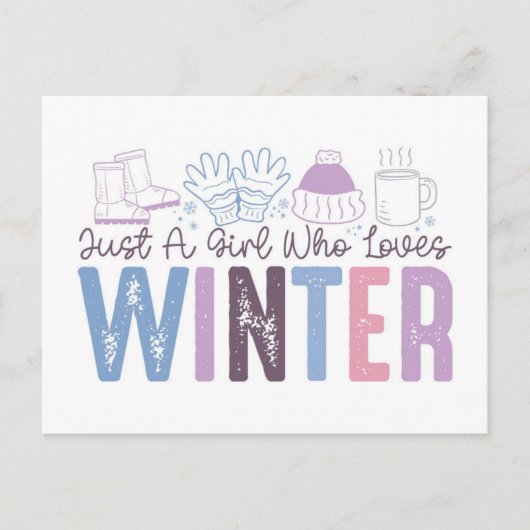 Gewoon een meisje dat houdt van winter Schattigee  Briefkaart (Voorkant)