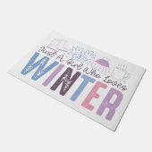Gewoon een meisje dat houdt van winter Schattigee Deurmat (Schuin)