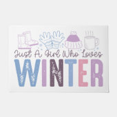 Gewoon een meisje dat houdt van winter Schattigee Deurmat (Voorkant)