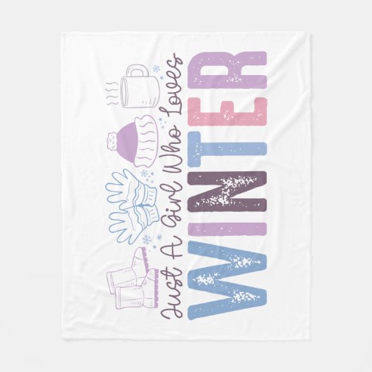 Gewoon een meisje dat houdt van winter Schattigee  Fleece Deken (Voorkant)