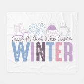 Gewoon een meisje dat houdt van winter Schattigee  Fleece Deken (Voorkant (Horizontaal))