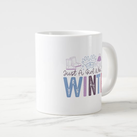 Gewoon een meisje dat houdt van winter Schattigee  Grote Koffiekop (Voorkant rechts)