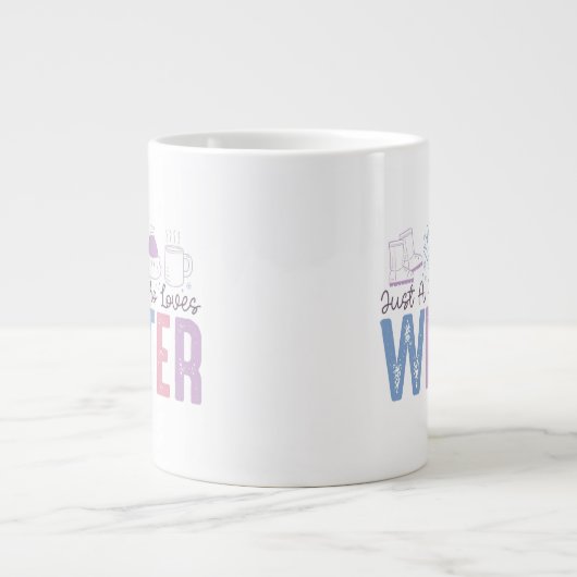 Gewoon een meisje dat houdt van winter Schattigee  Grote Koffiekop (Voorkant)