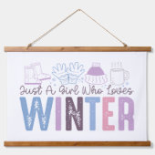 Gewoon een meisje dat houdt van winter Schattigee Hangend Wandkleed (Voorkant)