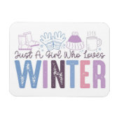 Gewoon een meisje dat houdt van winter Schattigee  Magneet (Horizontaal)