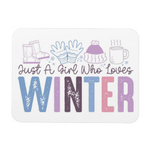 Gewoon een meisje dat houdt van winter Schattigee Magneet