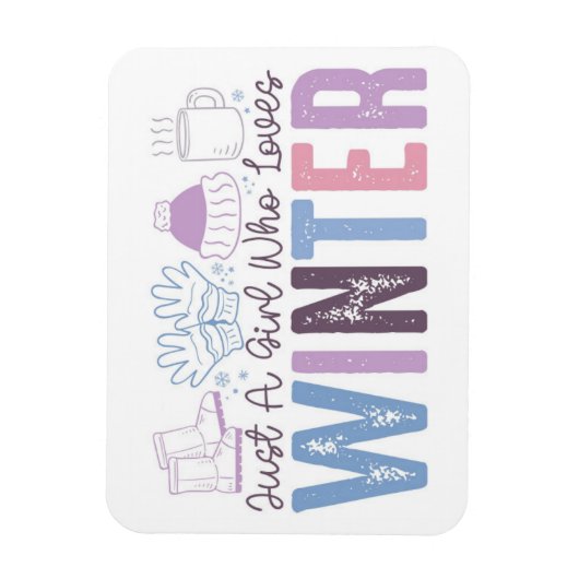 Gewoon een meisje dat houdt van winter Schattigee  Magneet (Verticaal)