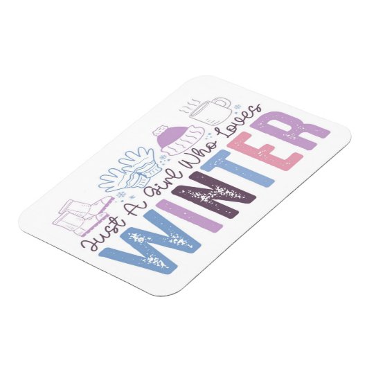 Gewoon een meisje dat houdt van winter Schattigee  Magneet (Linkerzijde)