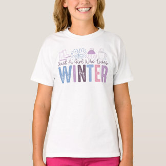 Gewoon een meisje dat houdt van winter Schattigee T-shirt