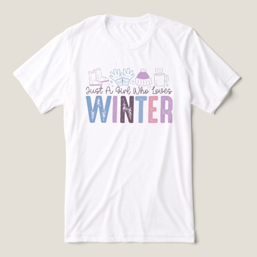 Gewoon een meisje dat houdt van winter Schattigee  Tri-Blend Shirt (Design voorkant)