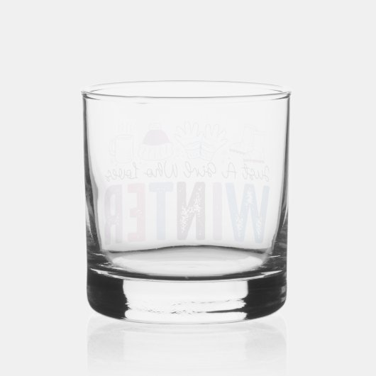 Gewoon een meisje dat houdt van winter Schattigee  Whisky Glas (Achterkant)