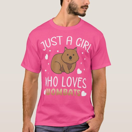 Gewoon een meisje dat houdt van wombat lover womba t-shirt (Voorkant)