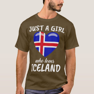 Gewoon een meisje dat IJsland houdt T-shirt