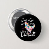 Gewoon Een Meisje Dat Jezus En Kippen Liefheeft Fl Ronde Button 5,7 Cm (Voorkant /achterkant)