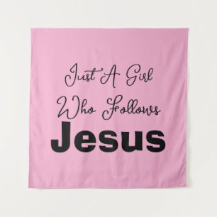Gewoon een meisje dat Jezus volgt Wandkleed