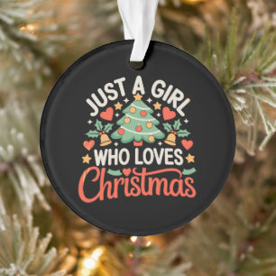 Gewoon Een Meisje Dat Kerstboom Hartjes Kerstmis L Ornament