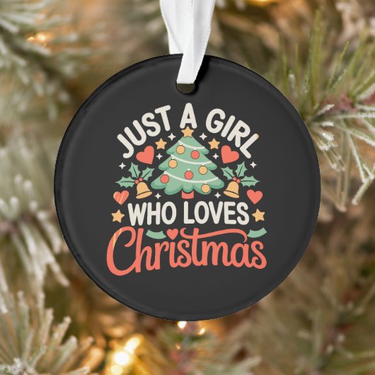 Gewoon Een Meisje Dat Kerstboom Hartjes Kerstmis L Ornament (Boom)