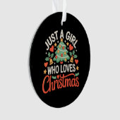 Gewoon Een Meisje Dat Kerstboom Hartjes Kerstmis L Ornament (voorkant)
