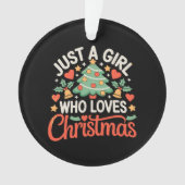 Gewoon Een Meisje Dat Kerstboom Hartjes Kerstmis L Ornament (voorkant)