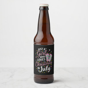 Gewoon Een Meisje Dat Kerstmis in Juli Zomer Liefh Bier Etiket
