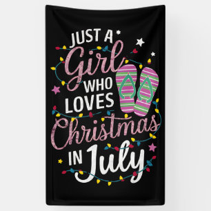 Gewoon Een Meisje Dat Kerstmis in Juli Zomer Liefh Spandoek