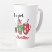 Gewoon Een Meisje Dat Kerstmis Liefheeft Latte Mok (Rechterhoek)