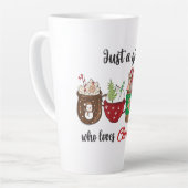 Gewoon Een Meisje Dat Kerstmis Liefheeft Latte Mok (Linkerhoek)