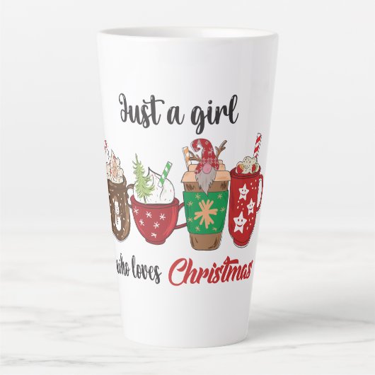 Gewoon Een Meisje Dat Kerstmis Liefheeft Latte Mok (Voorkant)