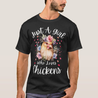 Gewoon Een Meisje Dat Kippen T-Shirt Liefheeft Cut
