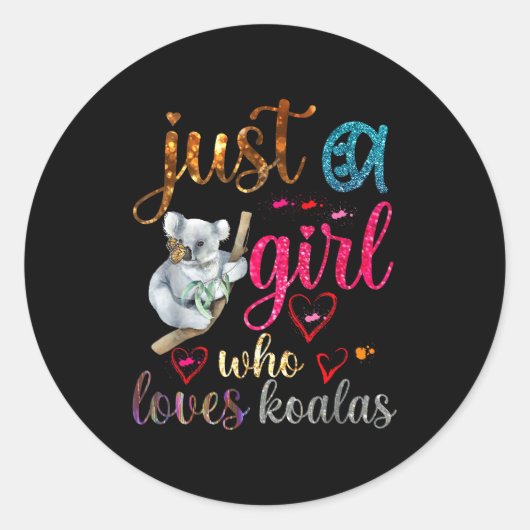 Gewoon een meisje dat Koala Beer vader moeder jong Ronde Sticker (Voorkant)