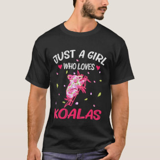 Gewoon een meisje dat Koala Bloemen dierenvrienden T-shirt