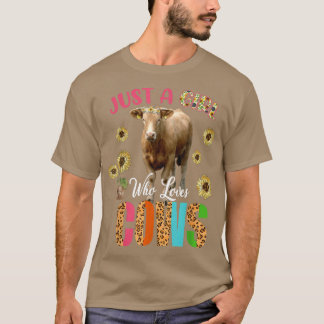 Gewoon een meisje dat Koe is van de Koe van de lui T-shirt