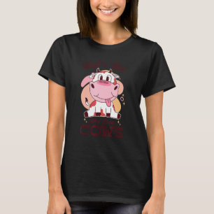 Gewoon een meisje dat koeien, boerderij, boer en k t-shirt