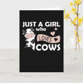 Gewoon Een Meisje Dat Koeien Liefheeft Mooie Diere Kaart (Gele Bloem)