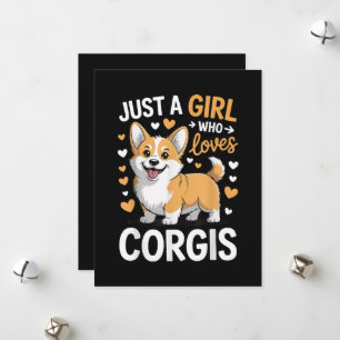 Gewoon Een Meisje Dat Lief Is Voor Corgis Feestdagenkaart