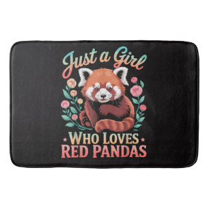 Gewoon Een Meisje Dat Liefheeft Met Rode Panda's Badmat