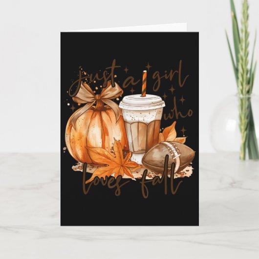Gewoon Een Meisje Dat Liefheeft Voor Herfst Pompoe Kaart (Voorkant)